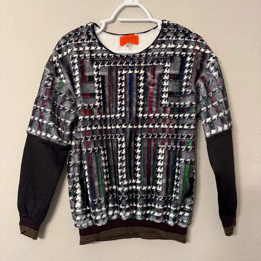 Clover Canyon Abstract Faux Fur Sweater XS